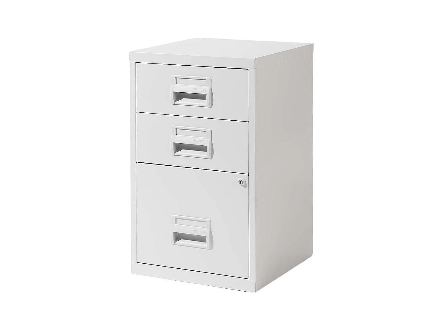 Colonne de rangement basse en acier 3 tiroirs Blanc mat