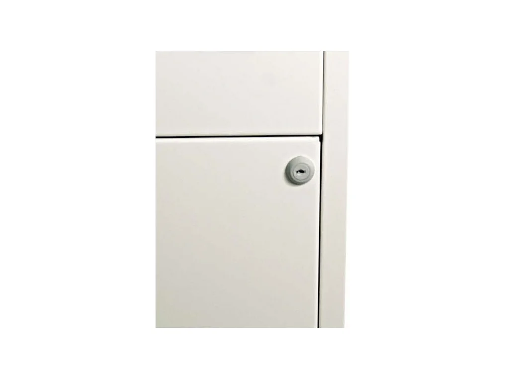 Colonne de rangement basse en acier 3 tiroirs Blanc mat