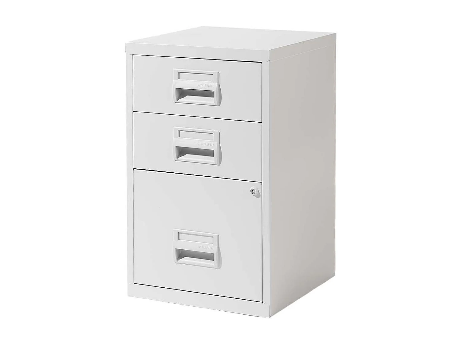 Colonne de rangement basse en acier 3 tiroirs Blanc mat