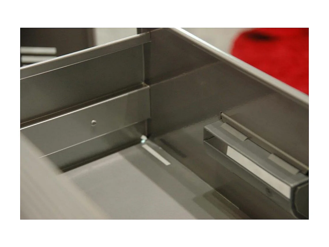 Colonne de rangement basse en acier 3 tiroirs Blanc mat