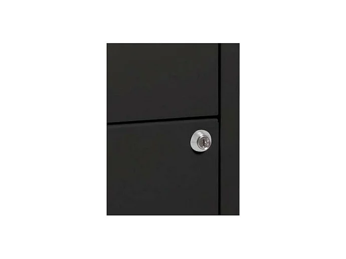 Caisson de rangement 3 tiroirs en acier sur roulettes Noir mat