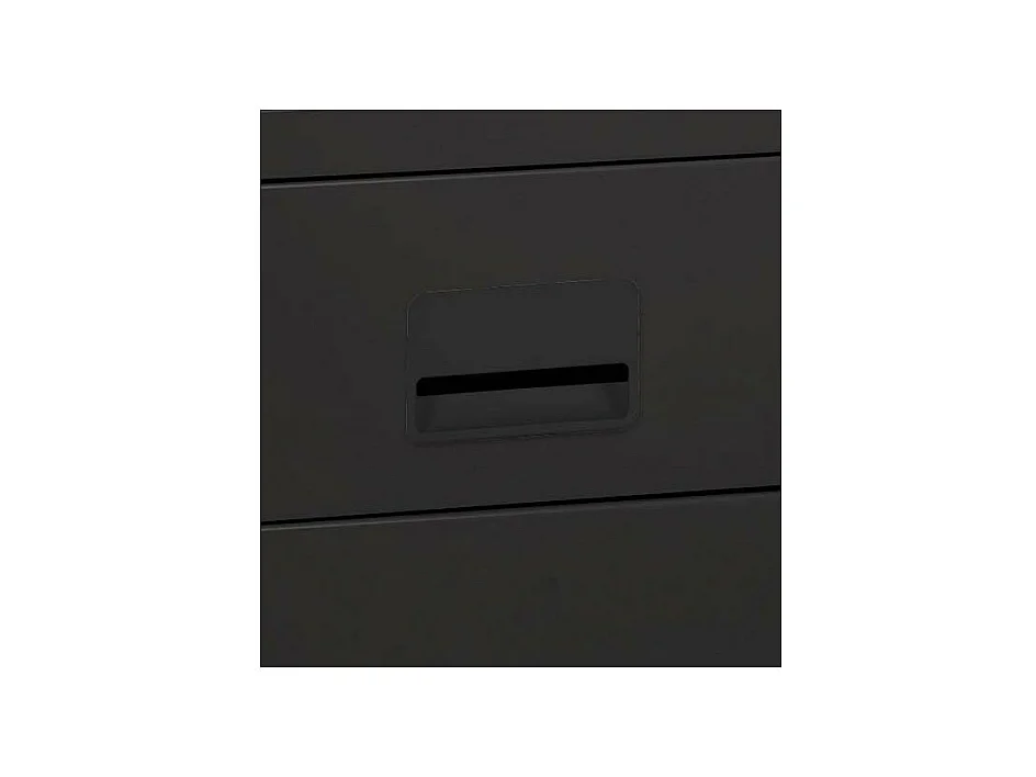 Caisson de rangement 3 tiroirs en acier sur roulettes Noir mat