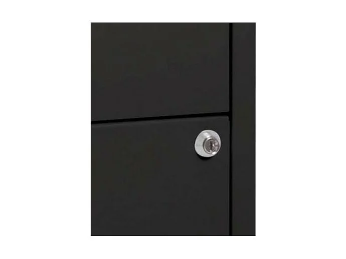 Caisson de rangement 3 tiroirs en acier sur roulettes Noir mat