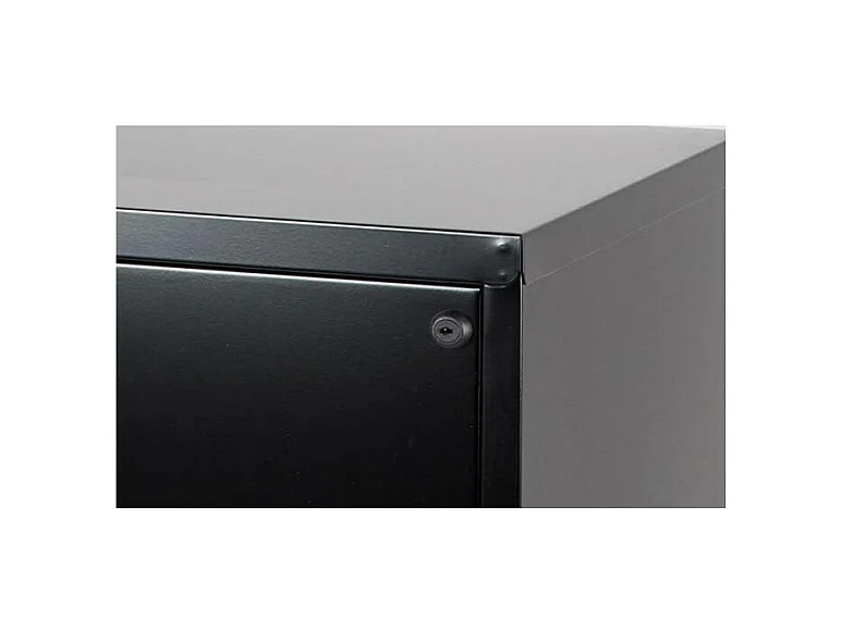 Colonne de rangement basse en acier 3 tiroirs Noir mat