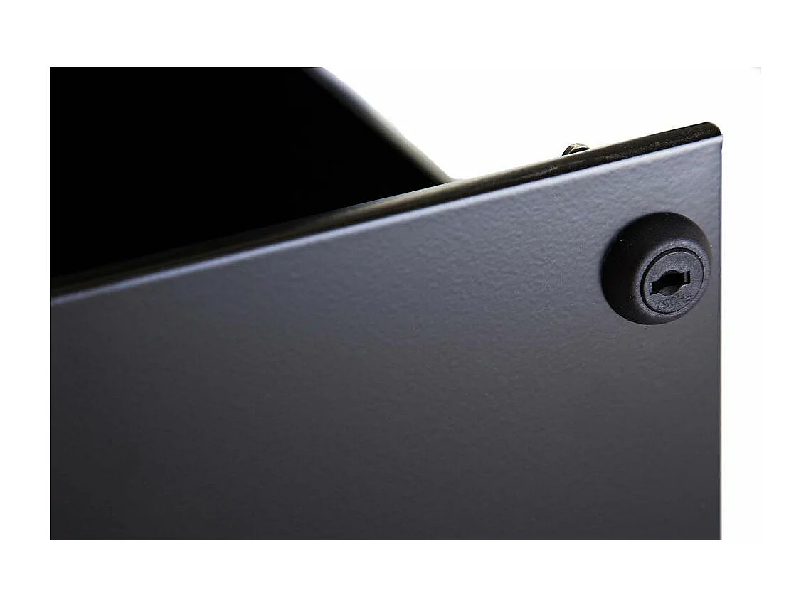 Colonne de rangement basse en acier 3 tiroirs Noir mat