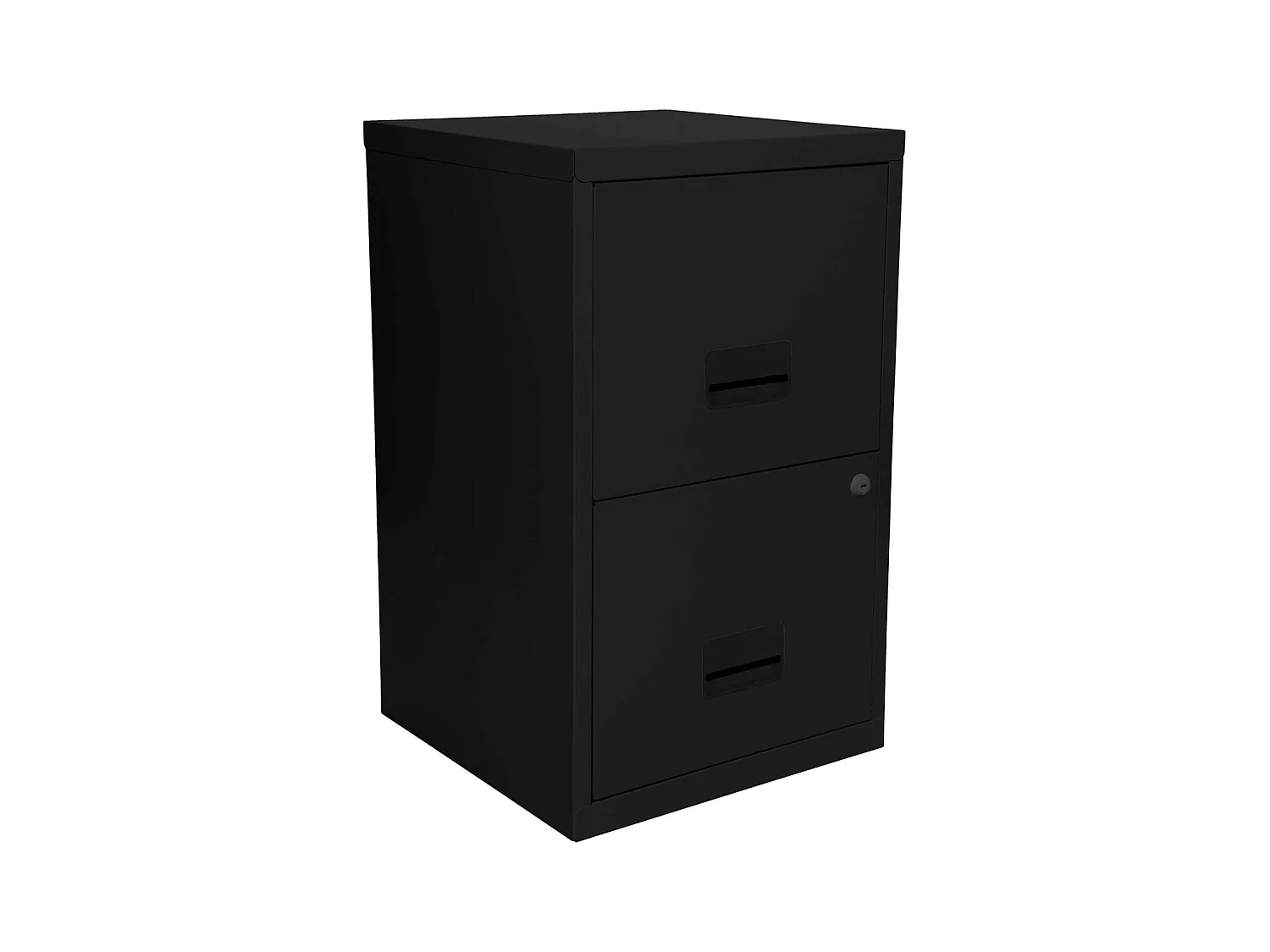 Colonne de rangement basse en acier 2 tiroirs Noir mat