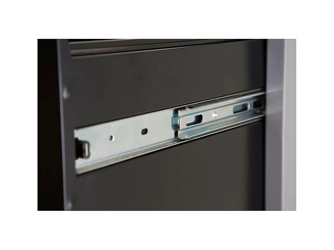 Colonne de rangement basse en acier 2 tiroirs Noir mat