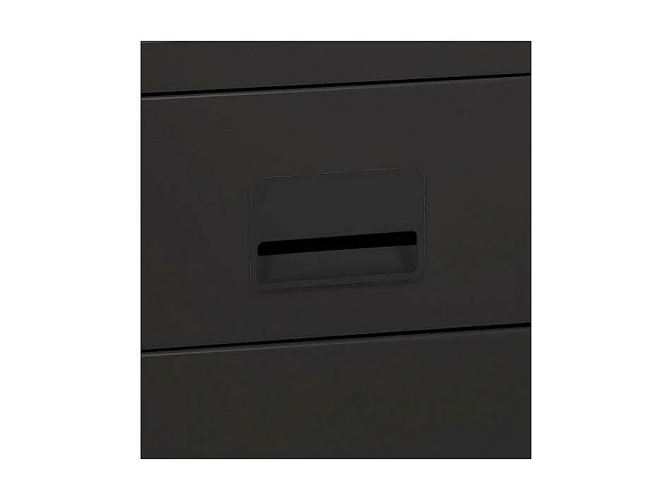 Colonne de rangement basse en acier 2 tiroirs Noir mat