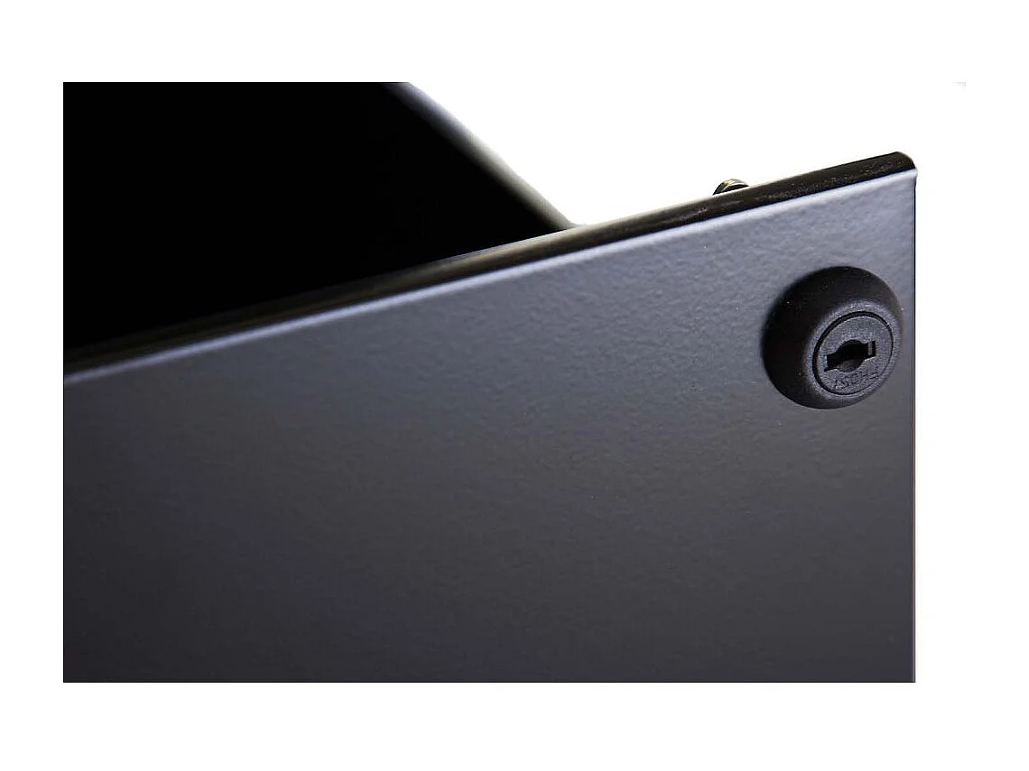 Colonne de rangement basse en acier 2 tiroirs Noir mat