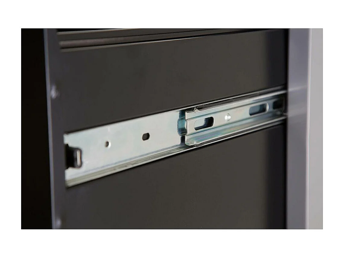 Colonne de rangement basse en acier 2 tiroirs Noir mat