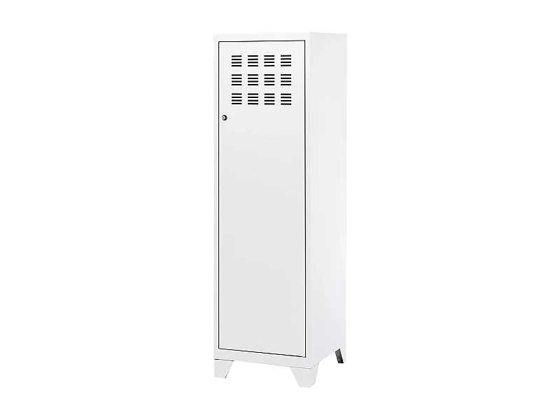 Armoire de rangement métal 1 porte Blanc mat