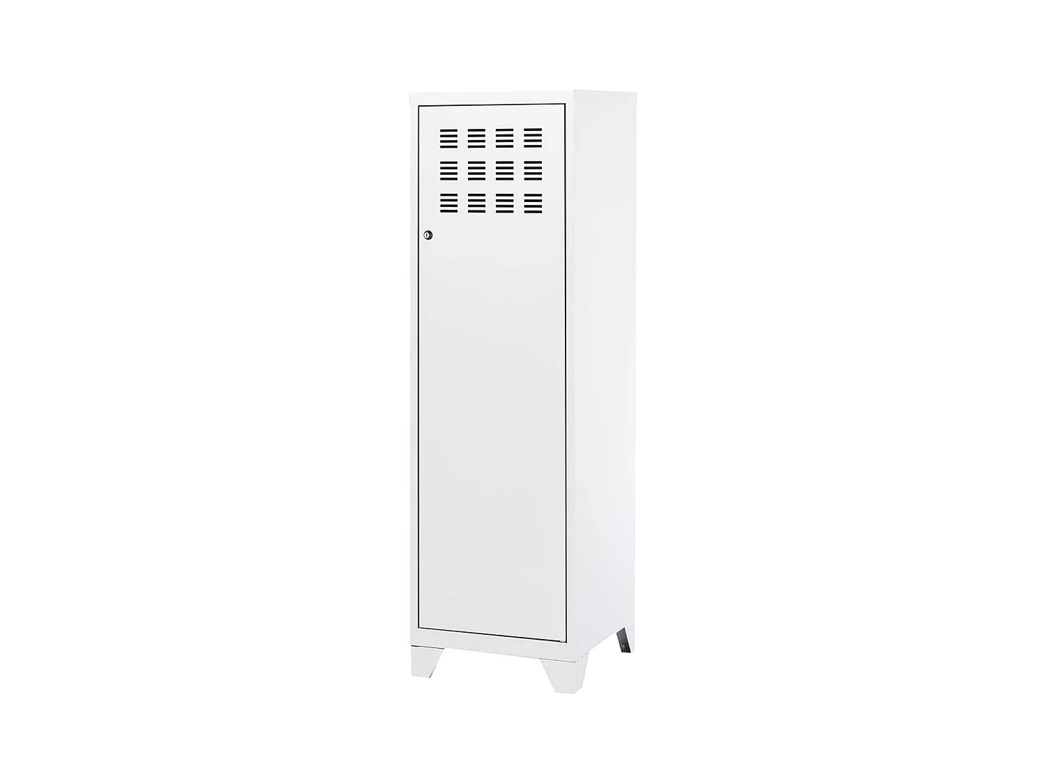 Armoire de rangement métal 1 porte Blanc mat