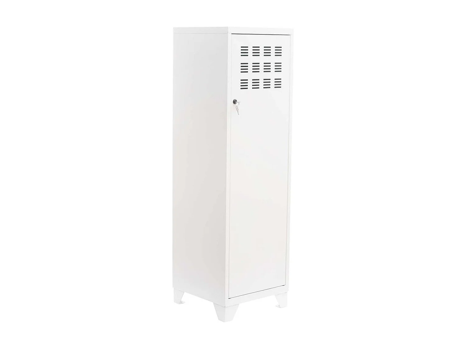 Armoire de rangement métal 1 porte Blanc mat
