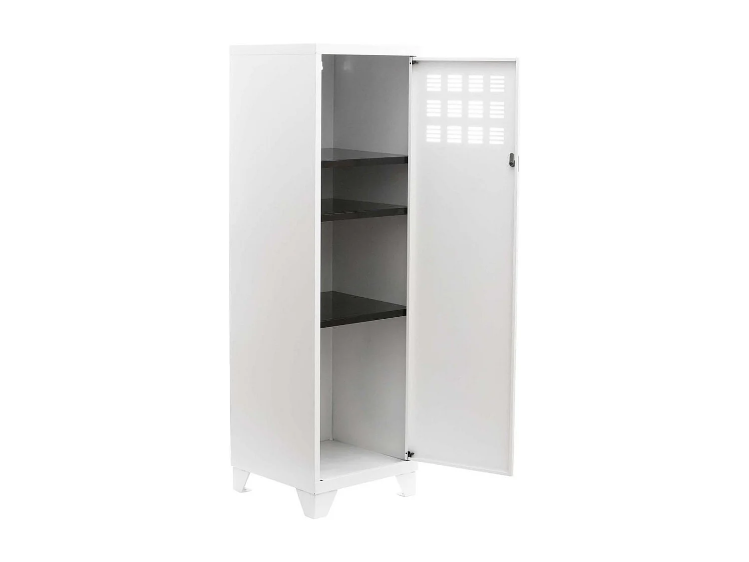 Armoire de rangement métal 1 porte Blanc mat