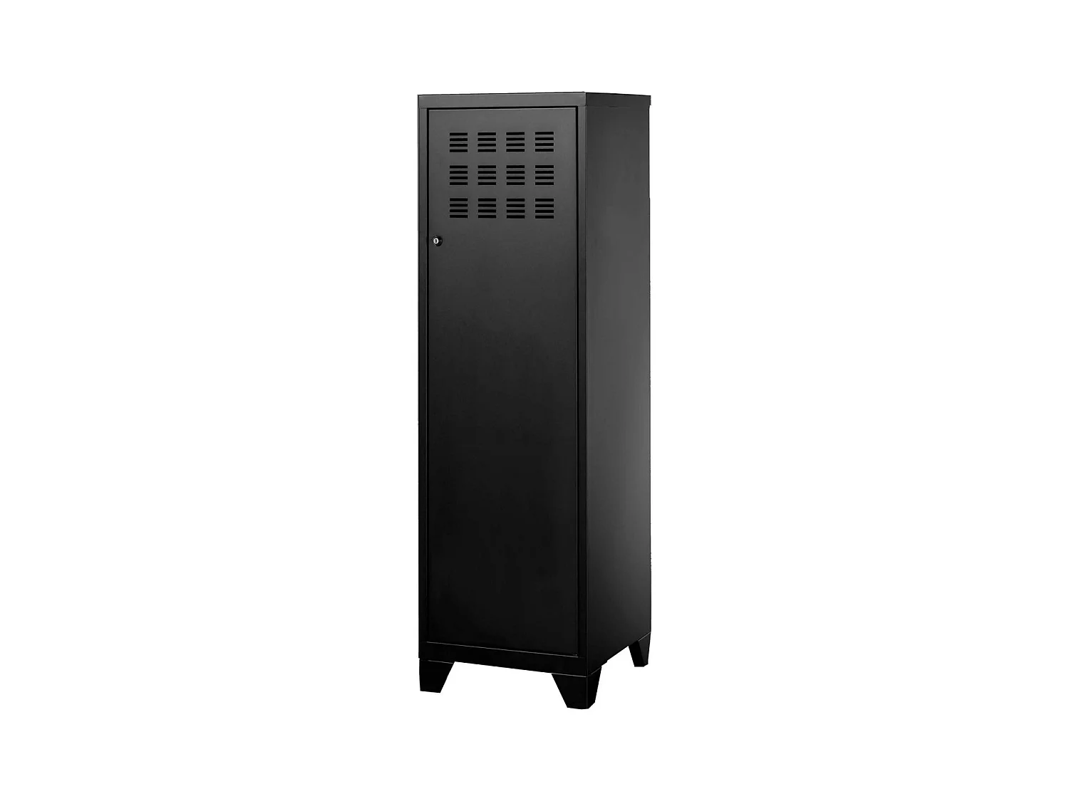 Armoire de rangement métal 1 porte Noir mat