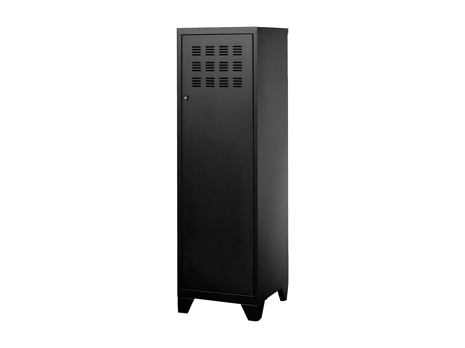 Armoire de rangement métal 1 porte Noir mat