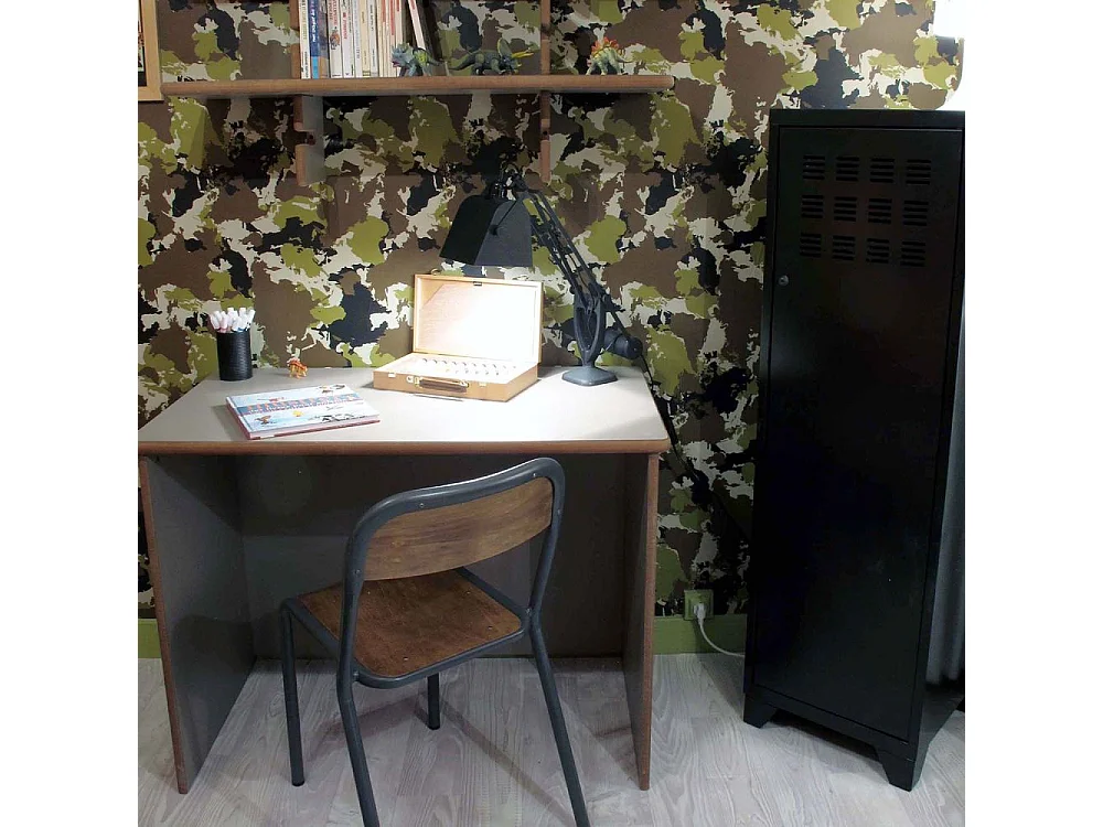 Armoire de rangement métal 1 porte Noir mat