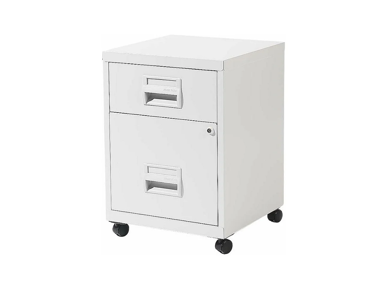 Caisson de rangement en acier 2 tiroirs Blanc mat