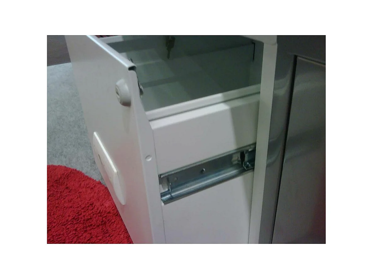 Caisson de rangement en acier 2 tiroirs Blanc mat