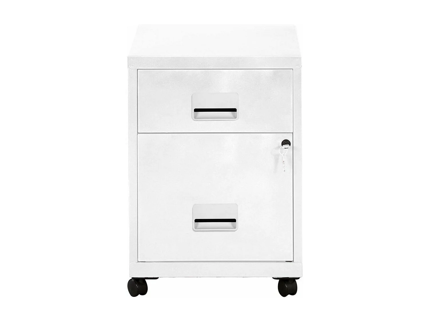 Caisson de rangement en acier 2 tiroirs Blanc mat