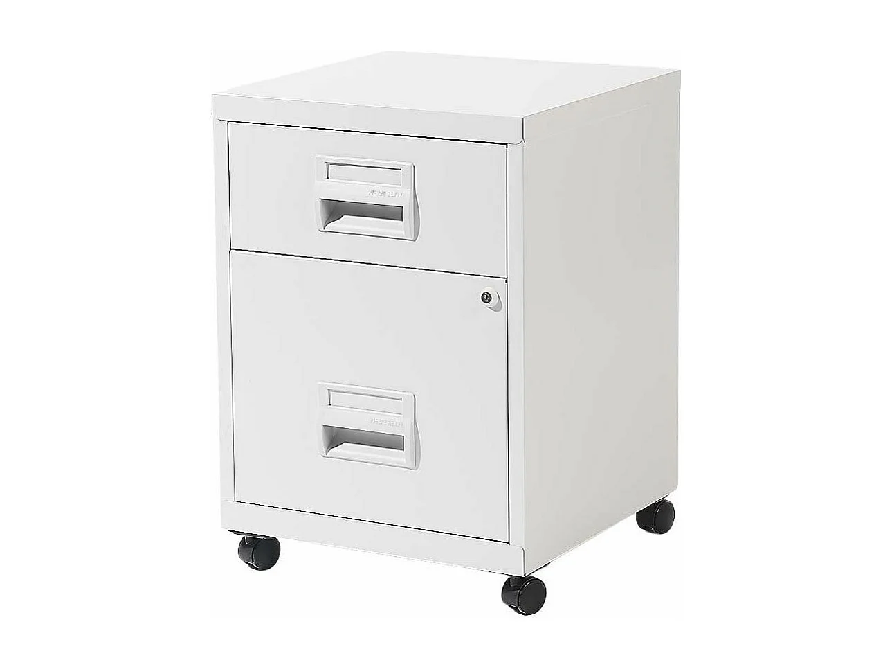 Caisson de rangement en acier 2 tiroirs Blanc mat