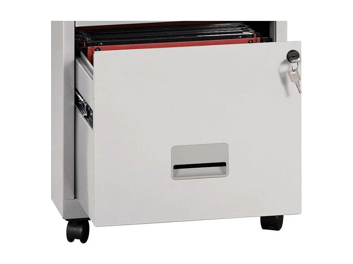 Caisson de rangement en acier 2 tiroirs Blanc mat