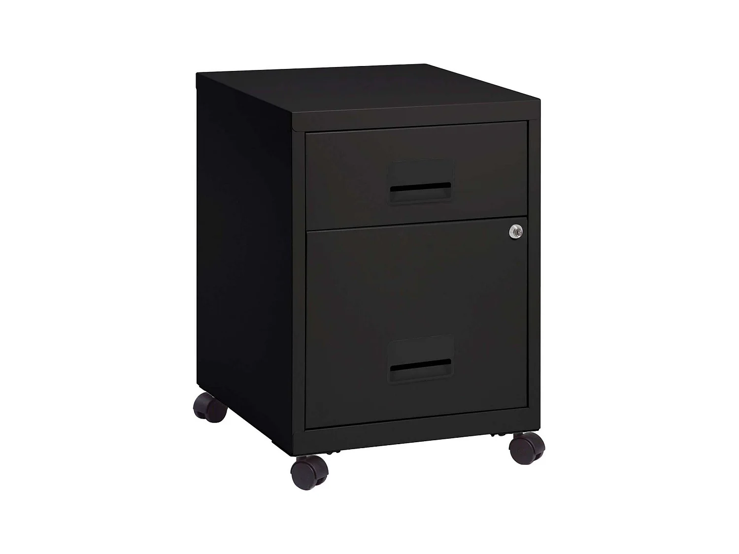 Caisson de rangement en acier 2 tiroirs Noir mat