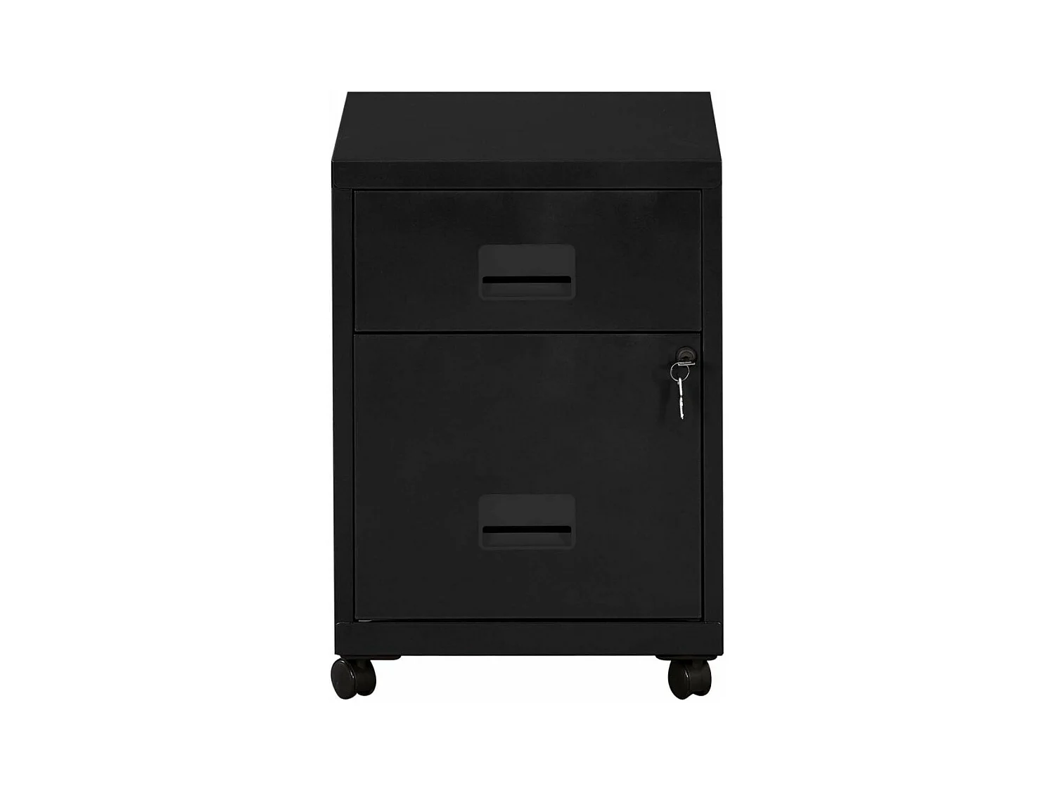 Caisson de rangement en acier 2 tiroirs Noir mat