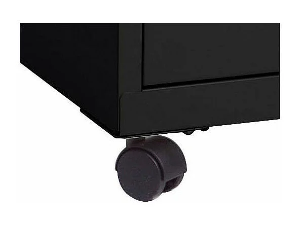 Caisson de rangement en acier 2 tiroirs Noir mat