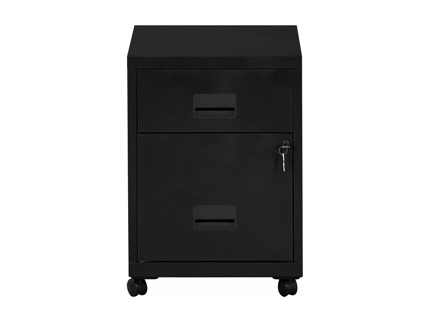 Caisson de rangement en acier 2 tiroirs Noir mat