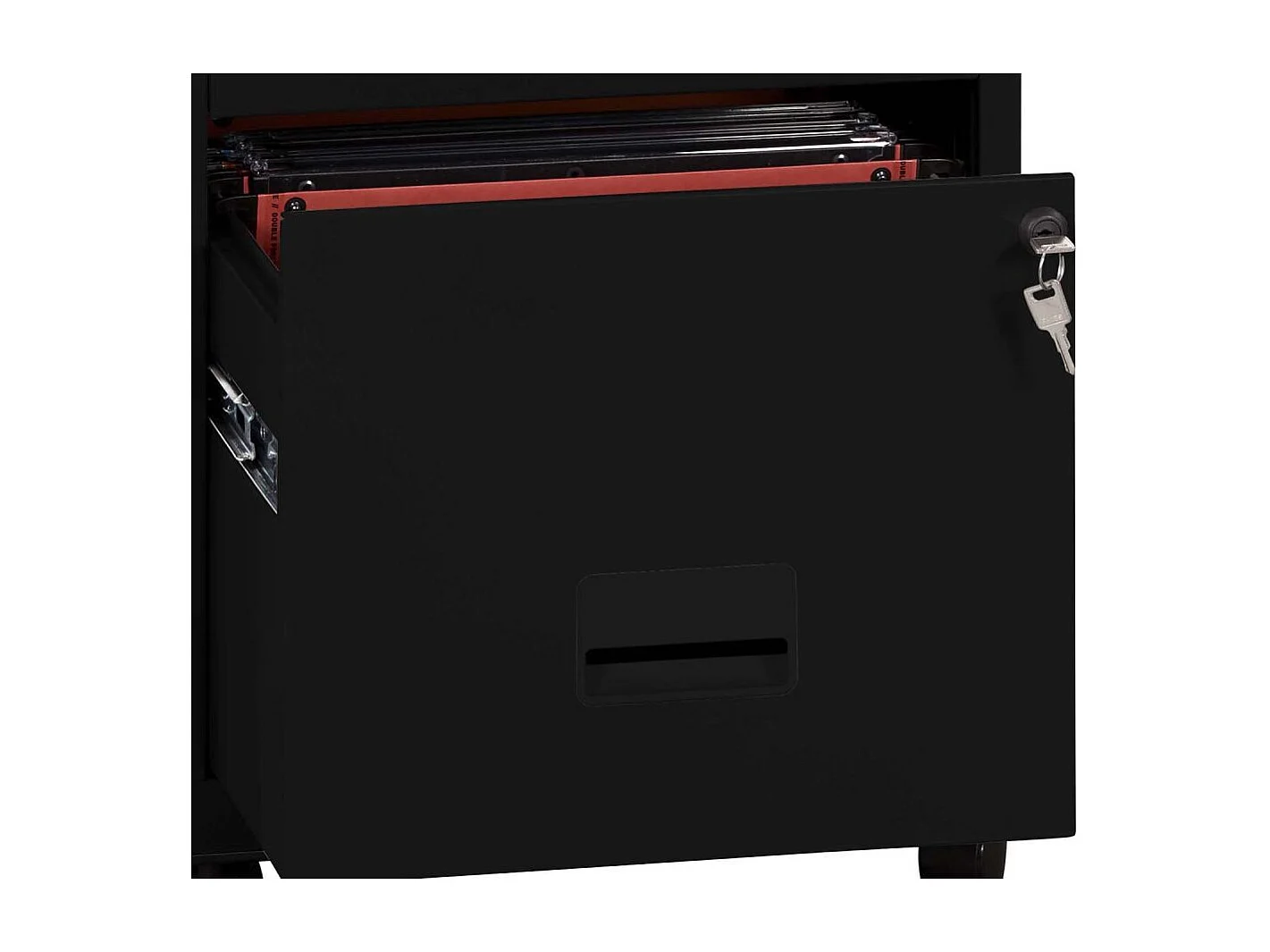 Caisson de rangement en acier 2 tiroirs Noir mat