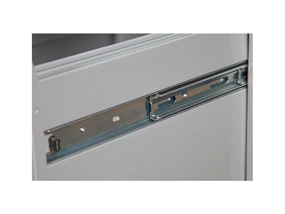 Colonne de rangement en acier 3 grands tiroirs Blanc mat