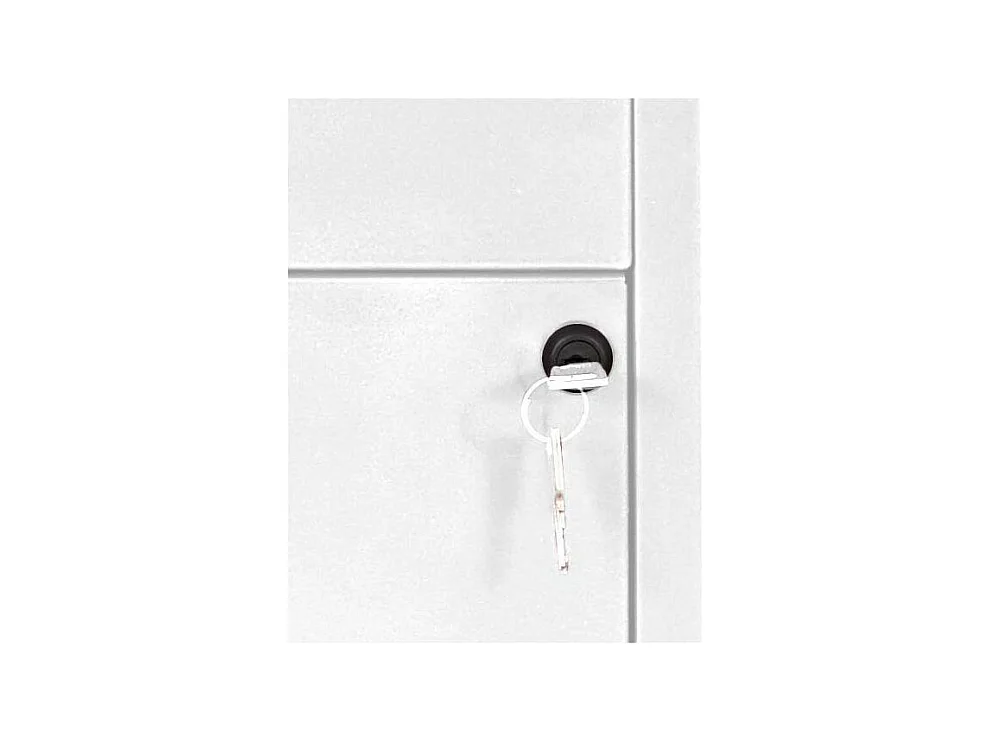 Colonne de rangement en acier 3 grands tiroirs Blanc mat