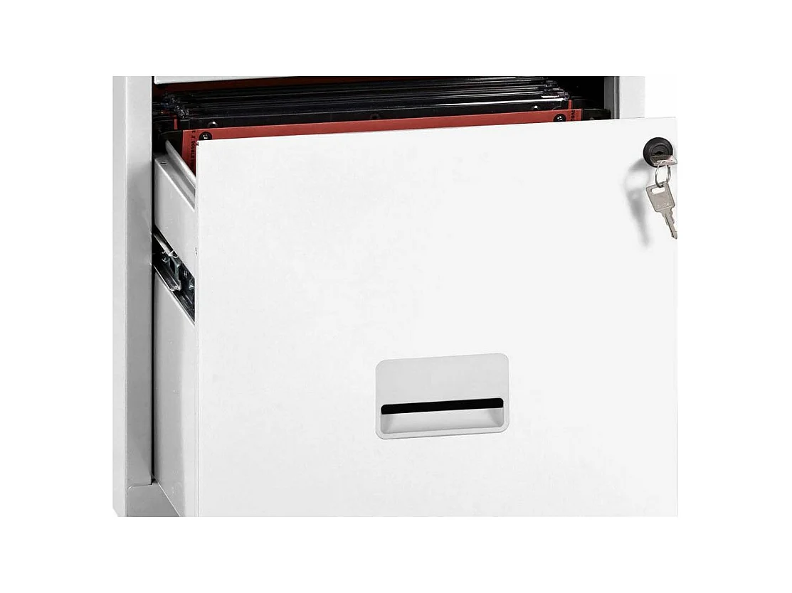 Colonne de rangement en acier 3 grands tiroirs Blanc mat