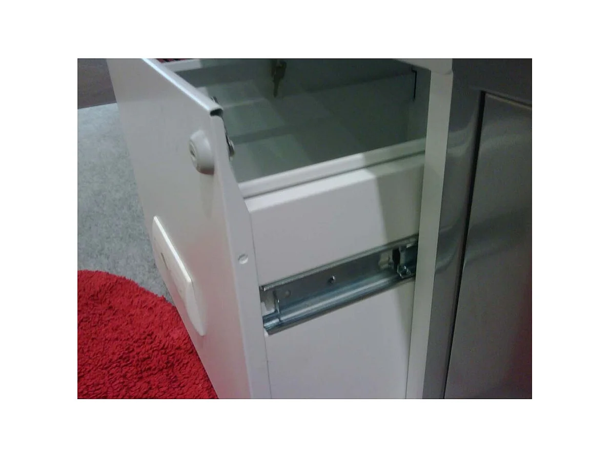 Colonne de rangement en acier 3 grands tiroirs Blanc mat