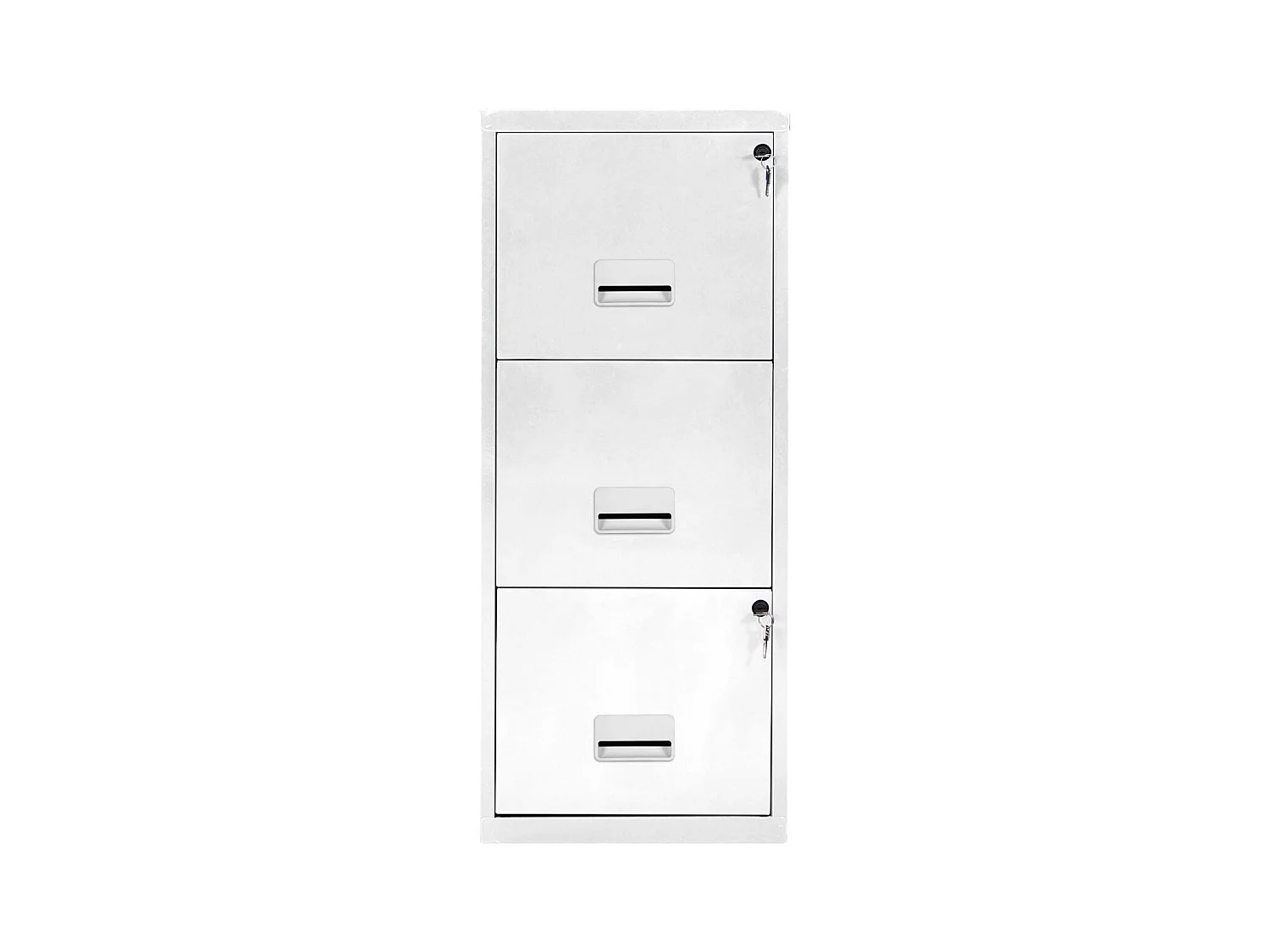 Colonne de rangement en acier 3 grands tiroirs Blanc mat