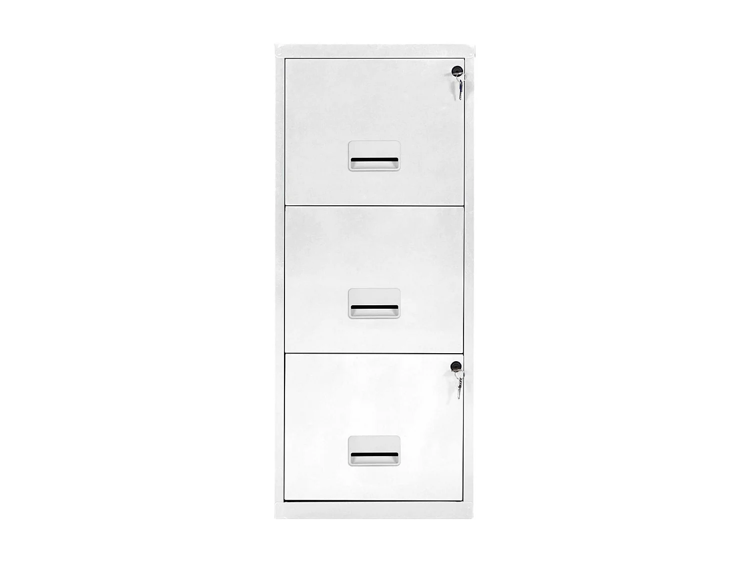 Colonne de rangement en acier 3 grands tiroirs Blanc mat