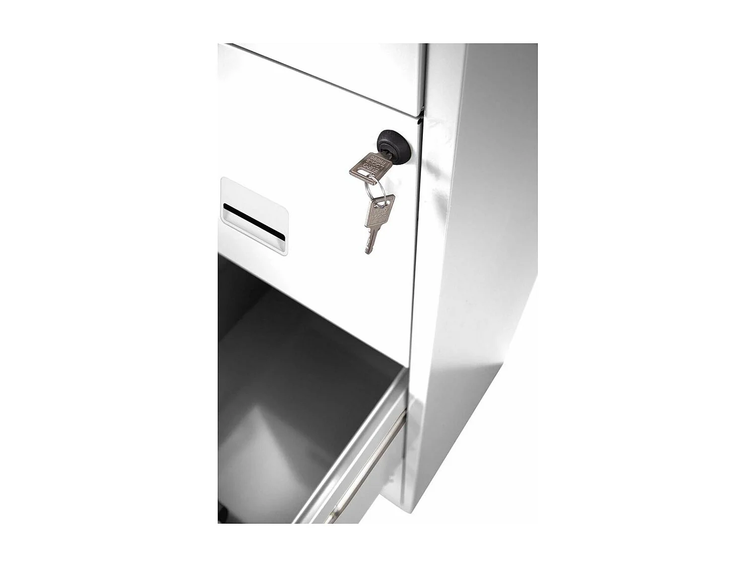 Colonne de rangement en acier 3 grands tiroirs Blanc mat