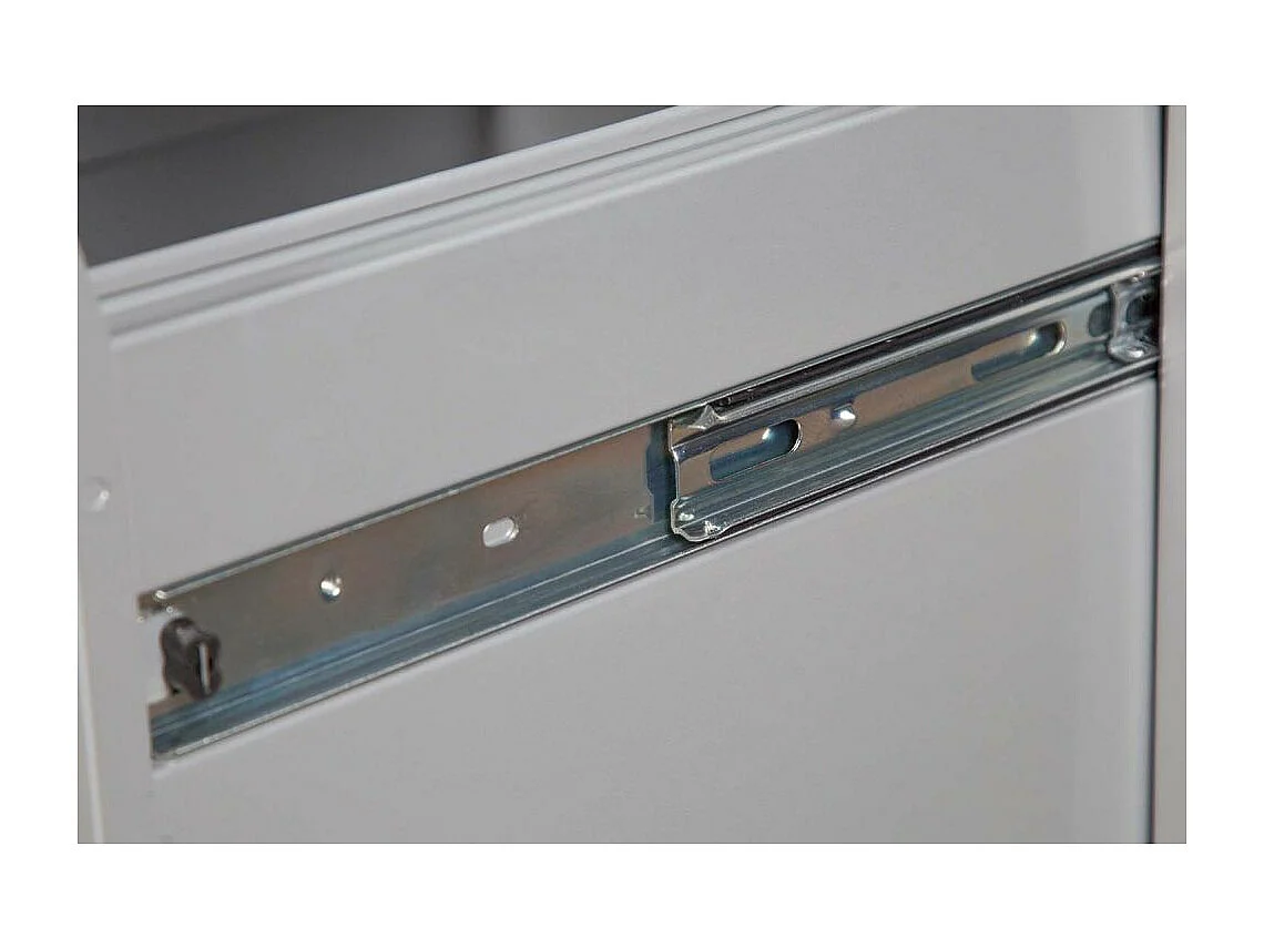 Colonne de rangement en acier 3 grands tiroirs Blanc mat