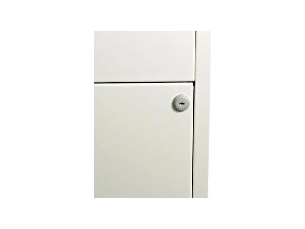 Colonne de rangement basse en acier 2 tiroirs Blanc mat