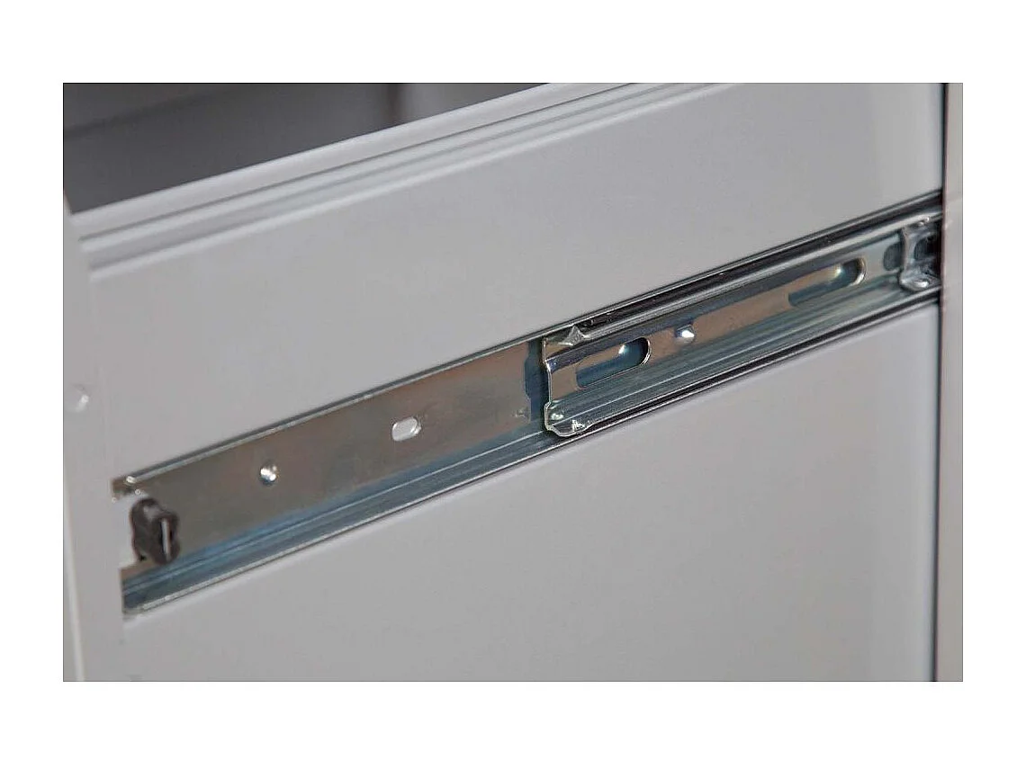 Colonne de rangement basse en acier 2 tiroirs Blanc mat