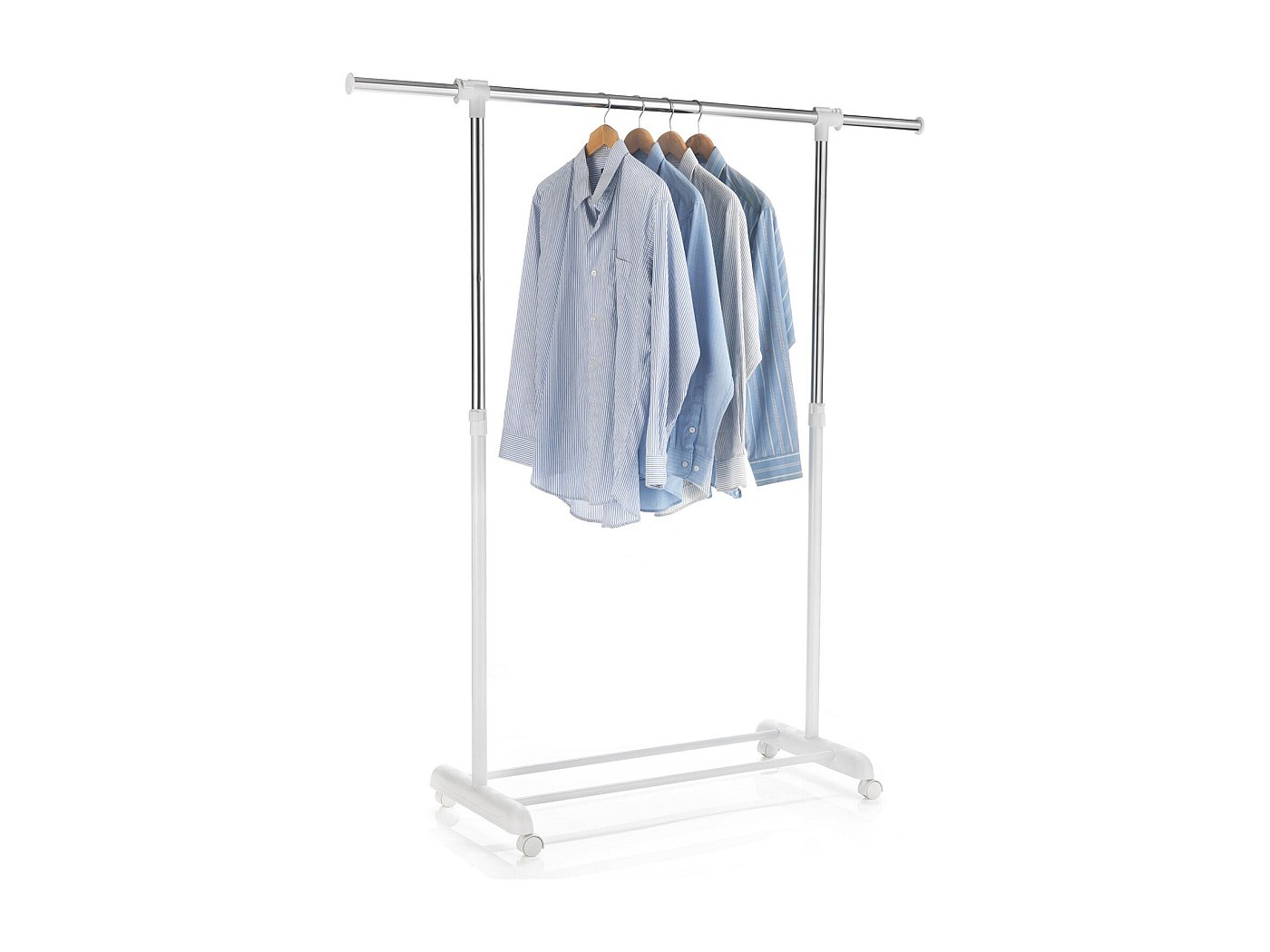 Portant à vêtements SALA en métal chromé et blanc, penderie simple sur ...