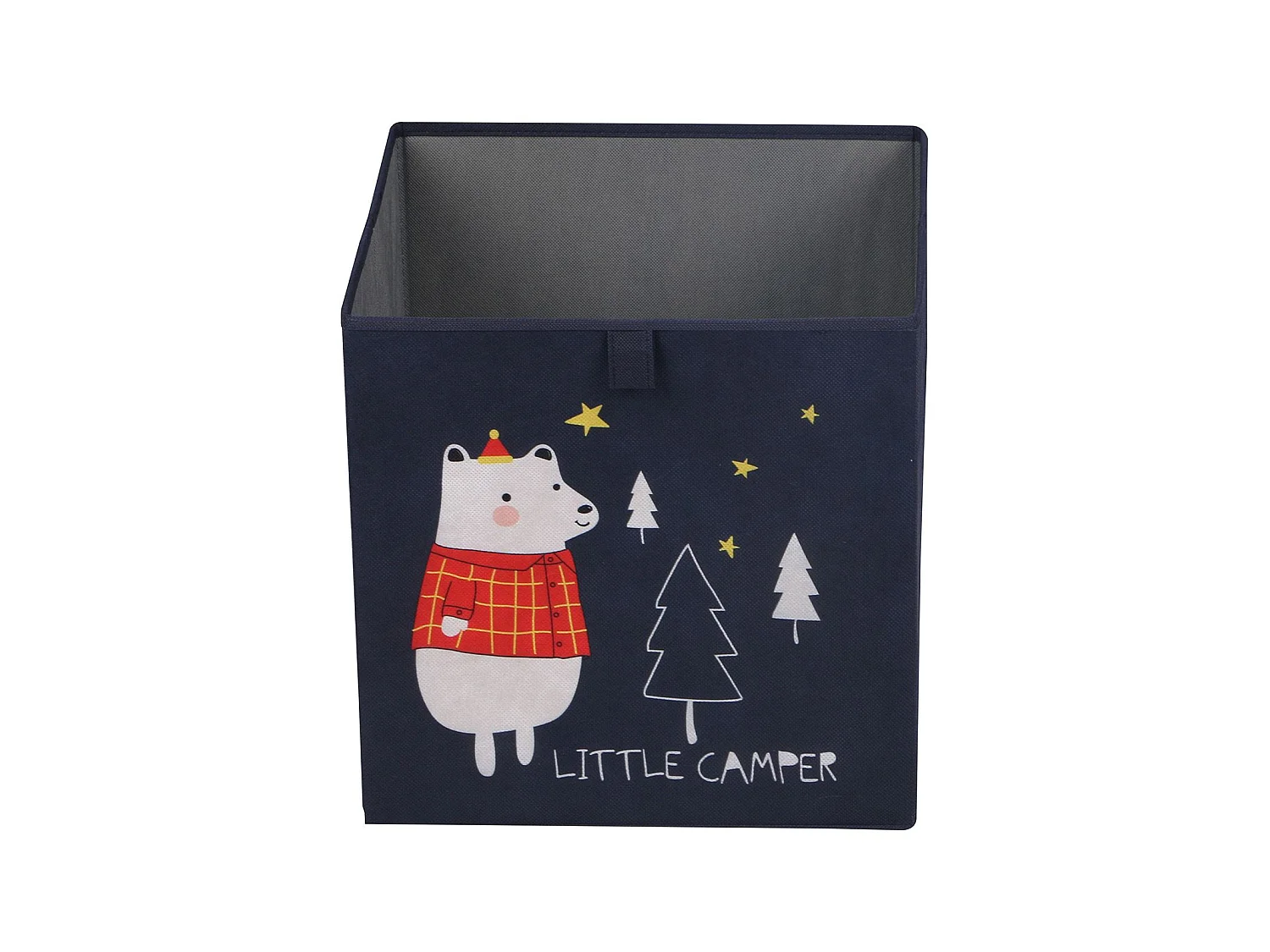 Lot de 2 boites de rangement en tissu bleu BEAR, cube de rangement pour enfant dim 32 x 32 x 32 cm, décor ours polaire