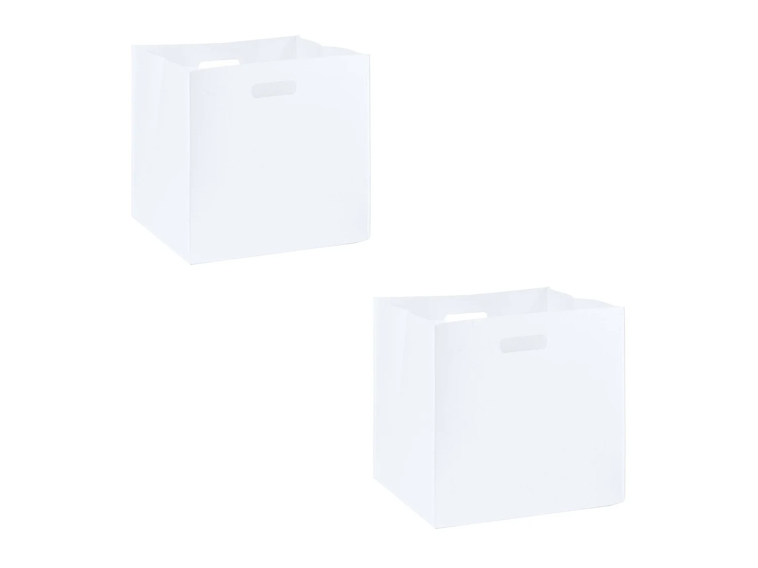 Lot de 2 boites de rangement en feutrine blanc FELT, cube de rangement pliable, ouvert dim 32 x 32 x 32 cm, design moderne