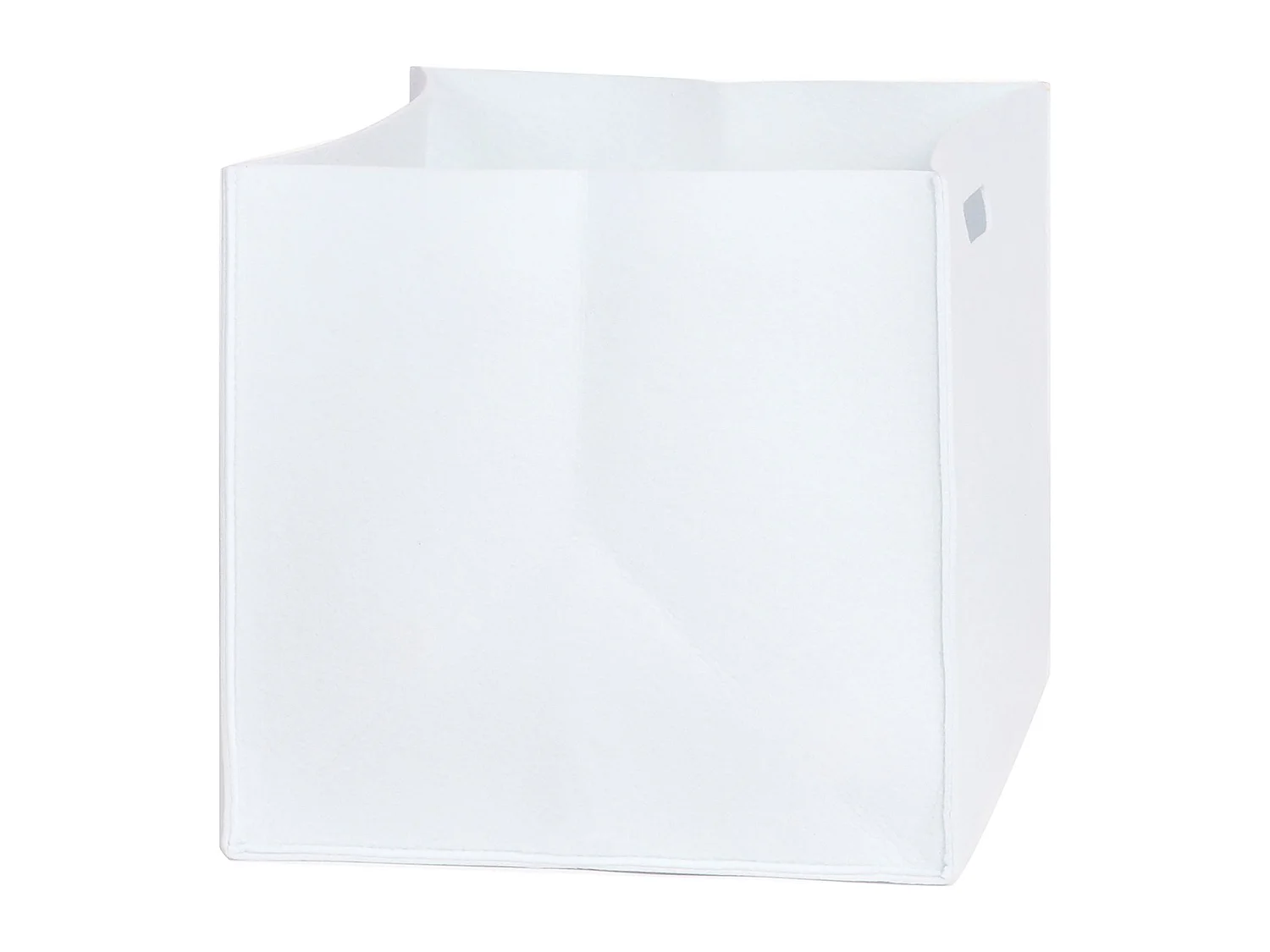 Lot de 2 boites de rangement en feutrine blanc FELT, cube de rangement pliable, ouvert dim 32 x 32 x 32 cm, design moderne