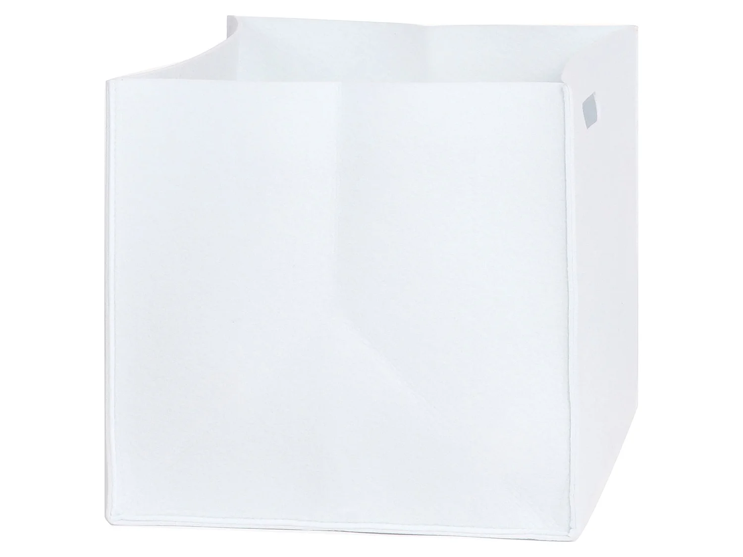 Lot de 2 boites de rangement en feutrine blanc FELT, cube de rangement pliable, ouvert dim 32 x 32 x 32 cm, design moderne