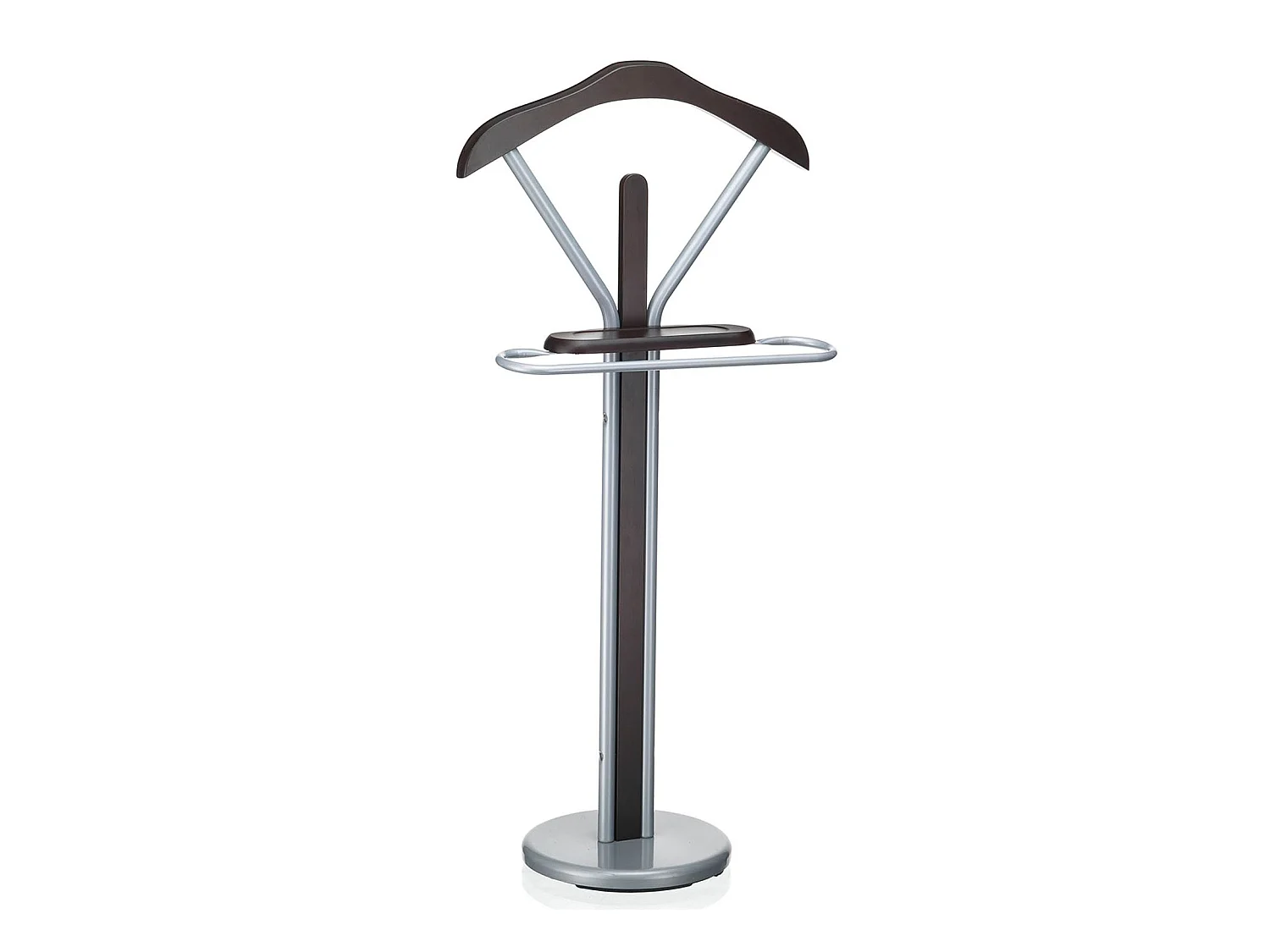 Valet de chambre FABIO chevalet de nuit portant pour vêtements, structure en métal laqué et finition en MDF couleur wengé