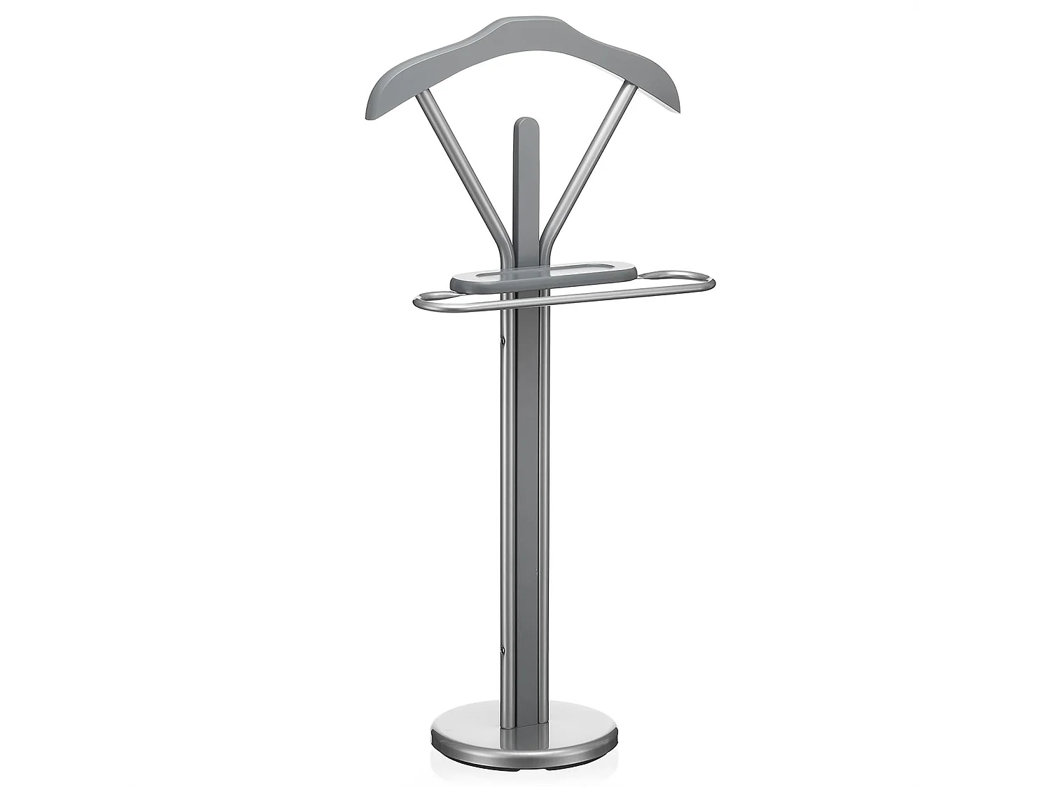 Valet de chambre FABIO chevalet de nuit portant pour vêtements, structure en métal laqué et finition en MDF décor gris mat