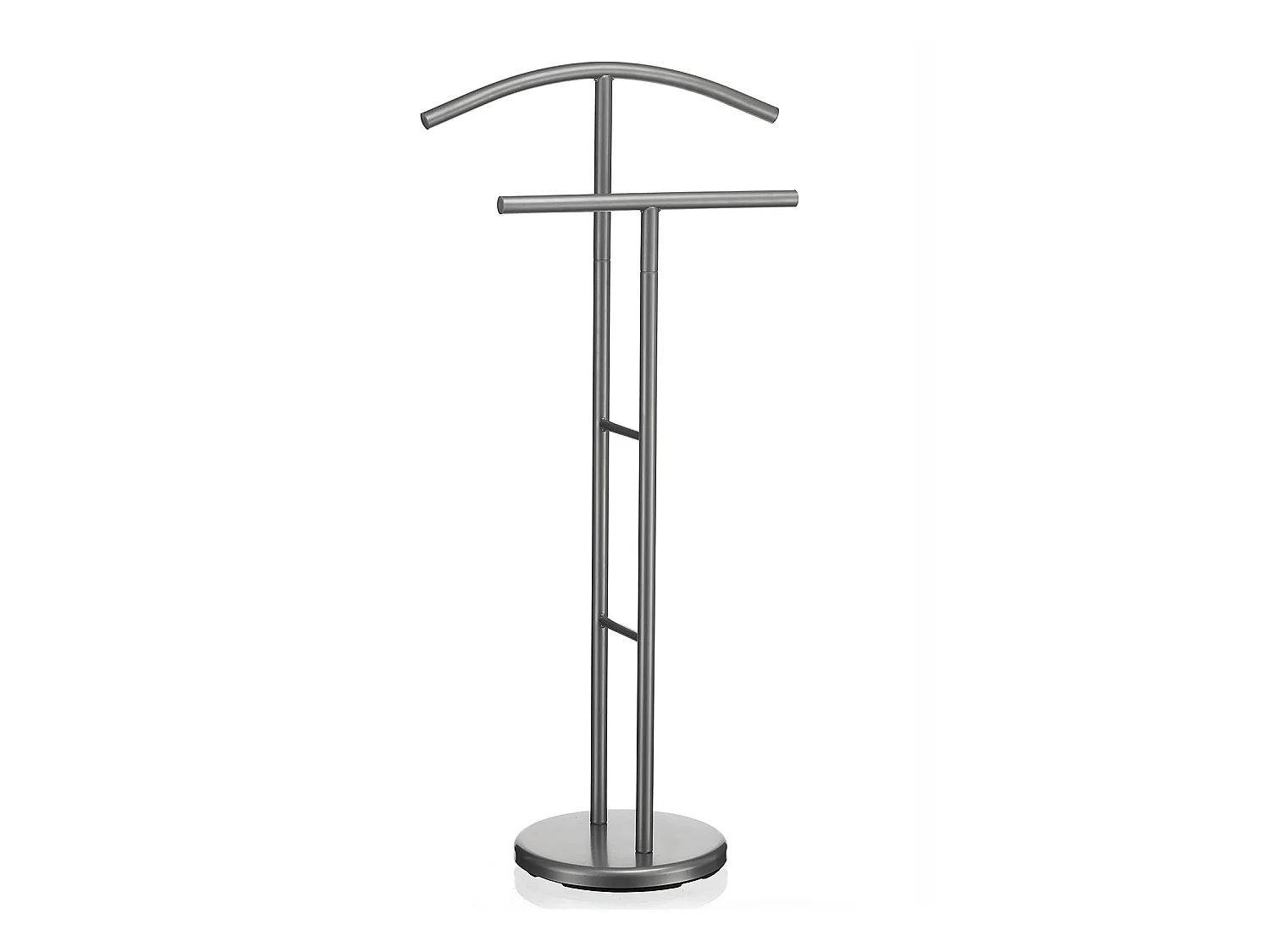 Valet de chambre LAURENZ valet de nuit porte vêtements en métal laqué gris