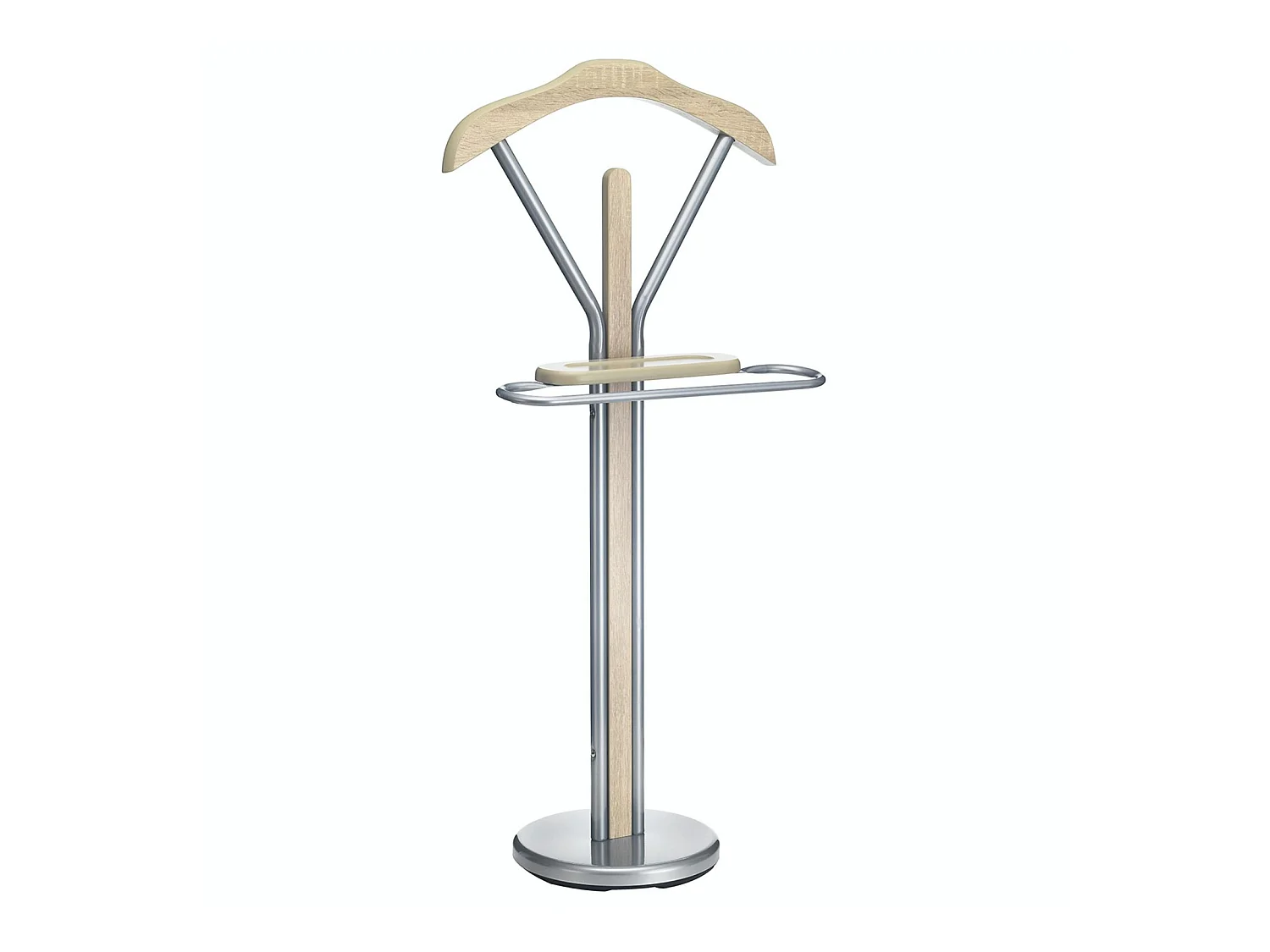 Valet de chambre FABIO chevalet de nuit portant pour vêtements, structure en métal laqué et finition en MDF chêne sonoma